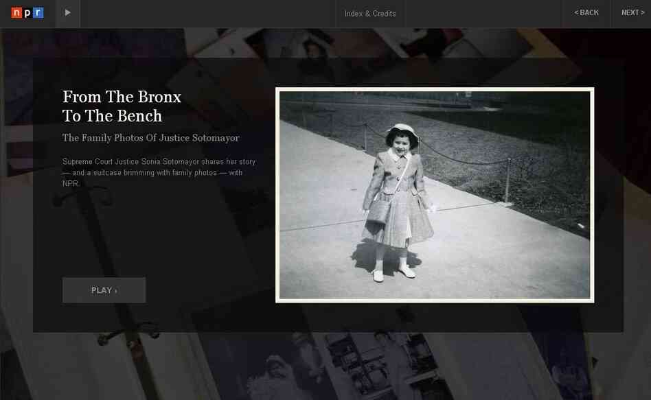 Watch an interactive of the Supreme Court justice narrating her personal family photos.