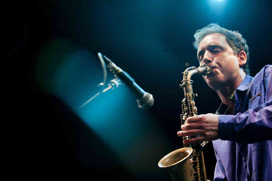 Andrew D'Angelo played saxophone and bass clarinet with Merger, the last band on the Culture Project Theater stage.