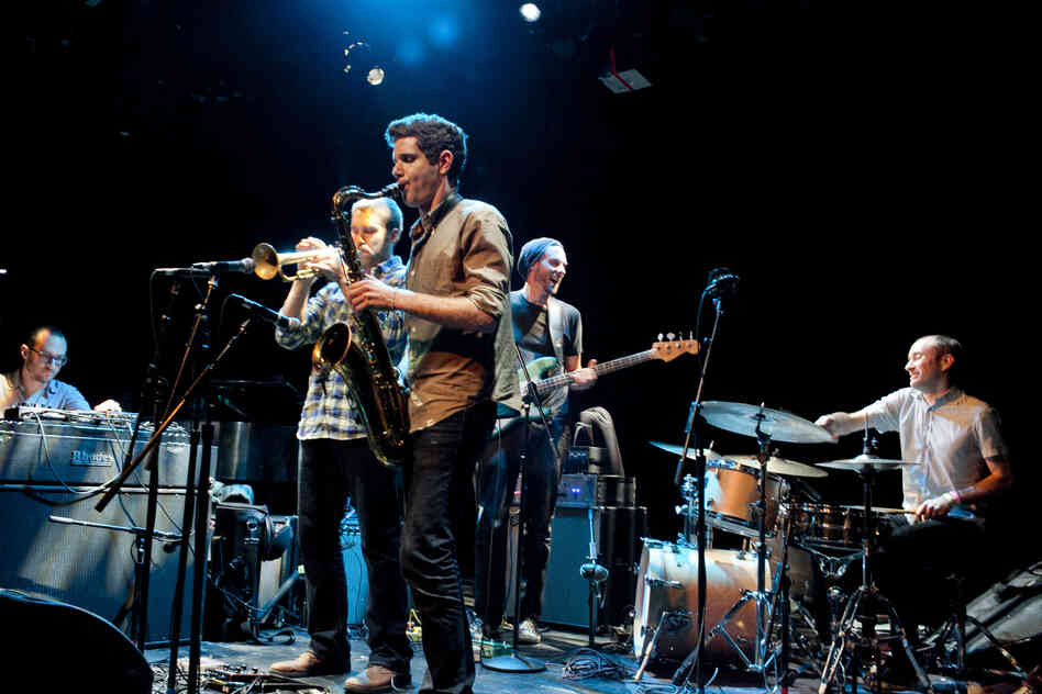 The band Kneebody played another of the best-attended sets of the festival.