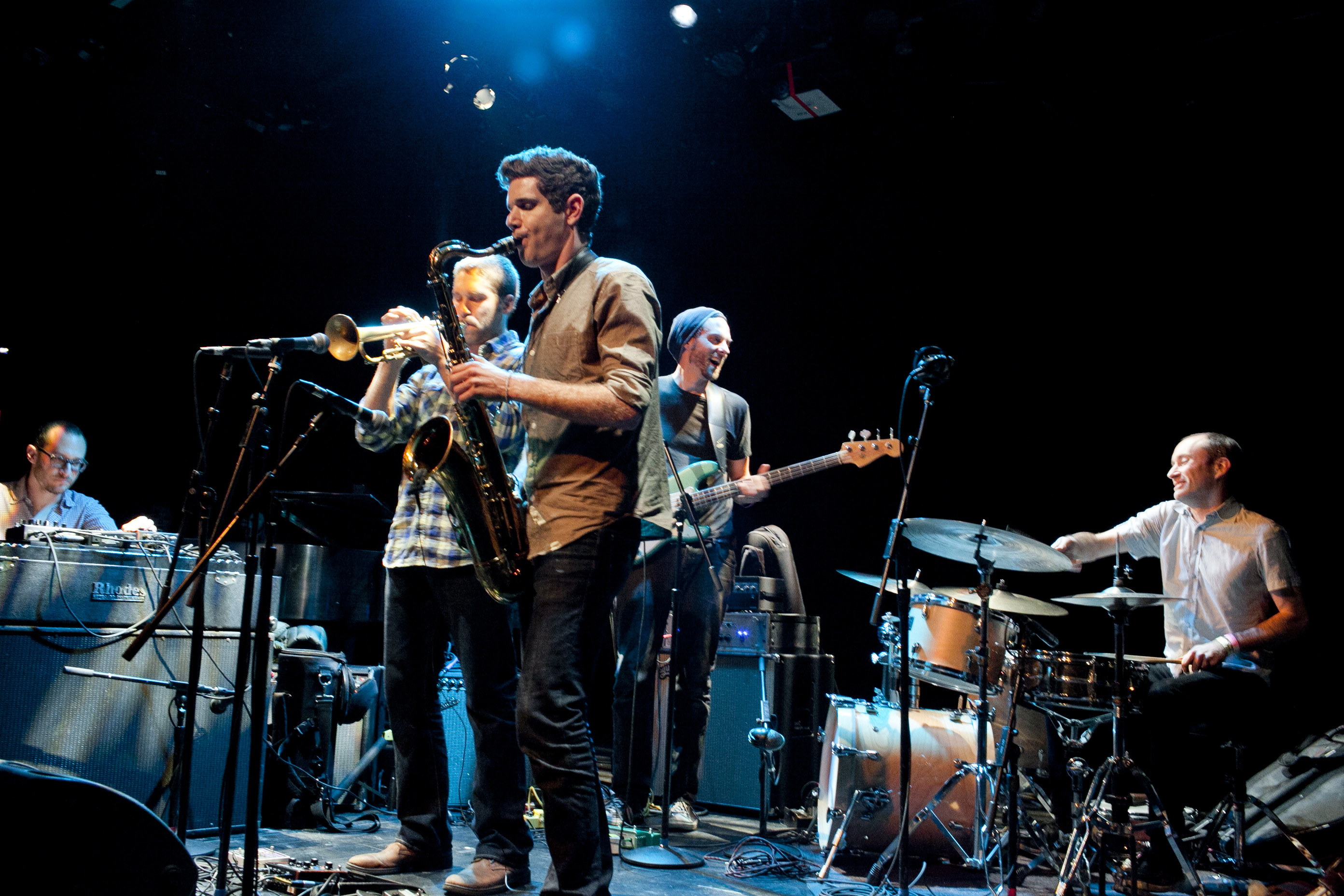 The band Kneebody played another of the best-attended sets of the festival.