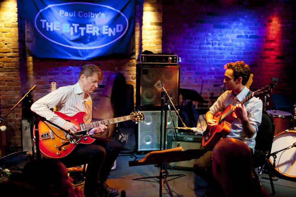 Guitar virtuosi Nels Cline (left) and Julian Lage played as a duet.
