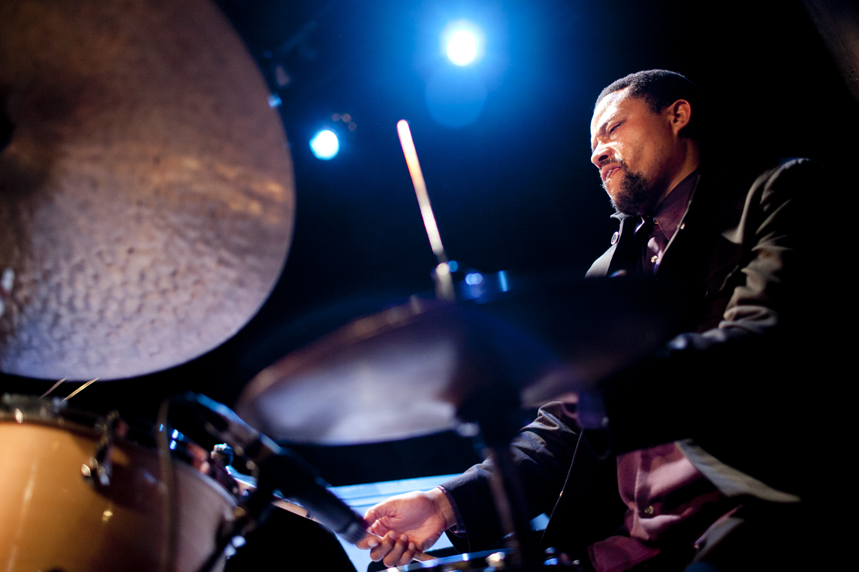 Drummer Nasheet Waits led a quartet in one of the best-attended sets of the festival.