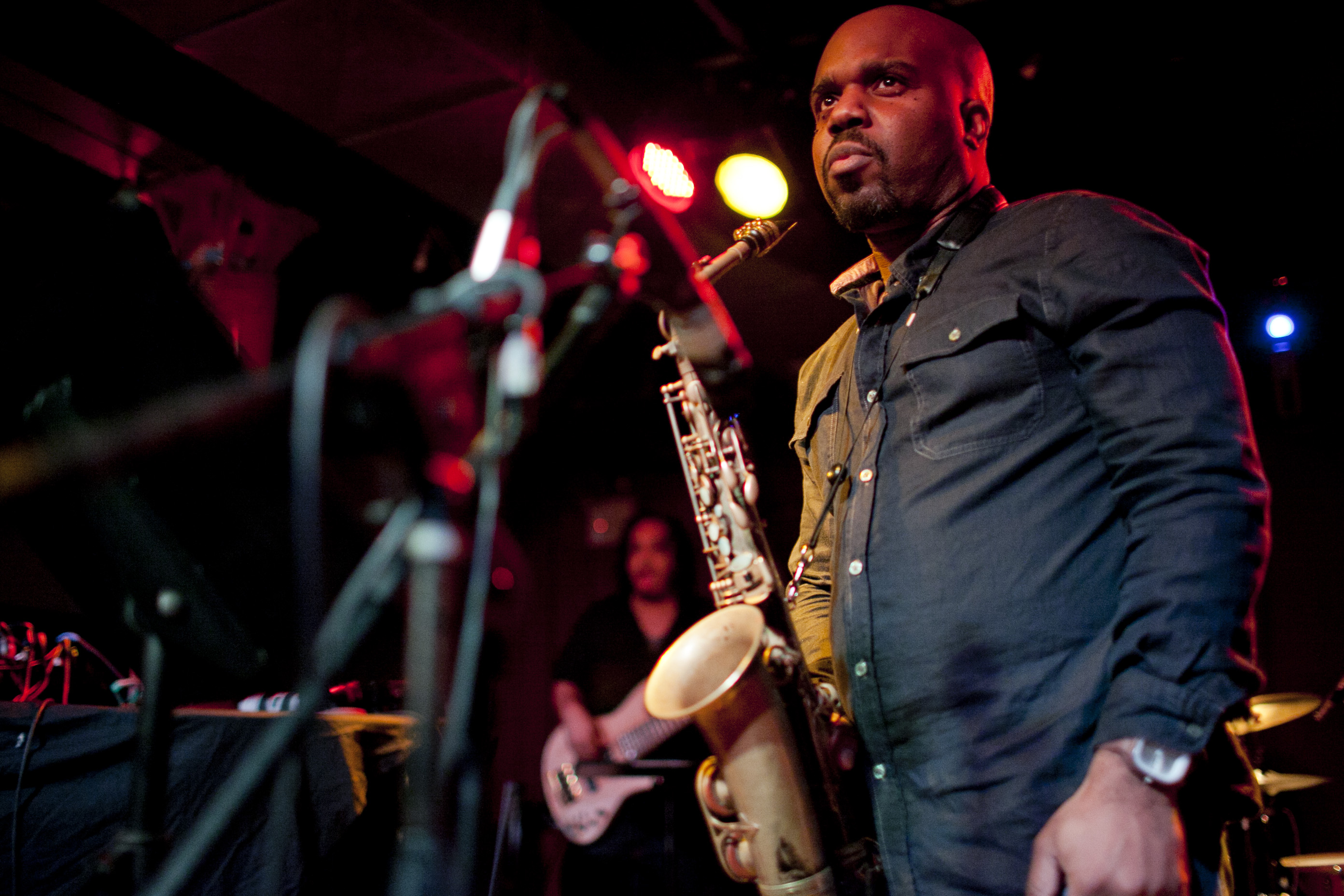 Alto saxophonist Jaleel Shaw performed with Mark de Clive-Lowe's CHURCH ensemble.