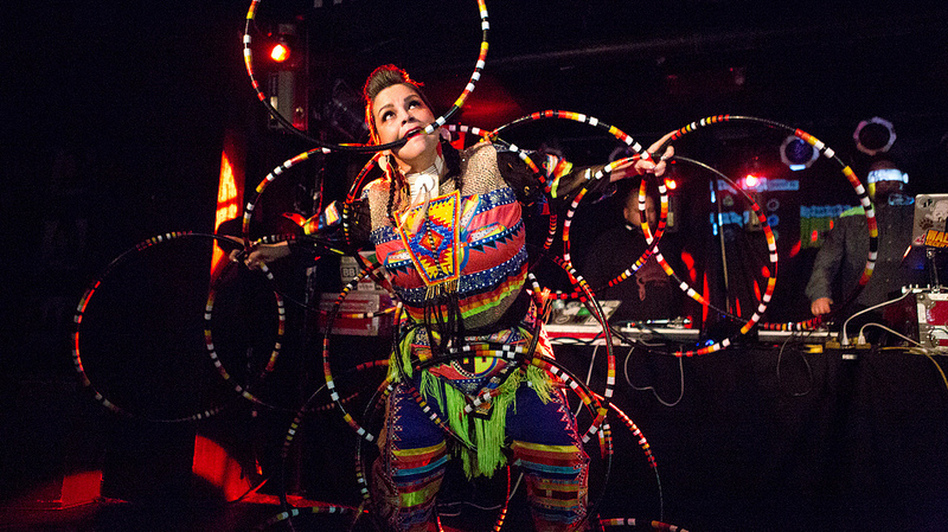A Tribe Called Red performs during GlobalFest at New York City's Webster Hall on January 13th, 2013.