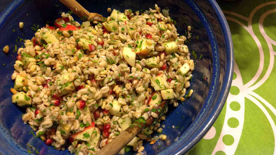 Pearled Barley Salad With Apples, Pomegranate Seeds And Pine Nuts