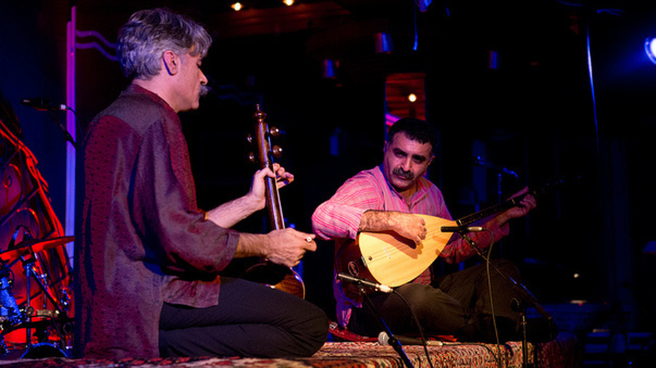 Kayhan Kalhaor and Erdal Erzincan perform during GlobalFest at New York City's Webster Hall on January 13th, 2013.