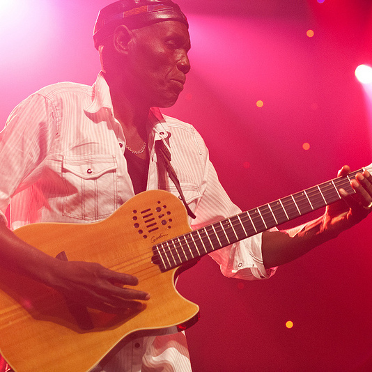 Oliver Mtukudzi performs during GlobalFest at New York City's Webster Hall on January 13th, 2013.