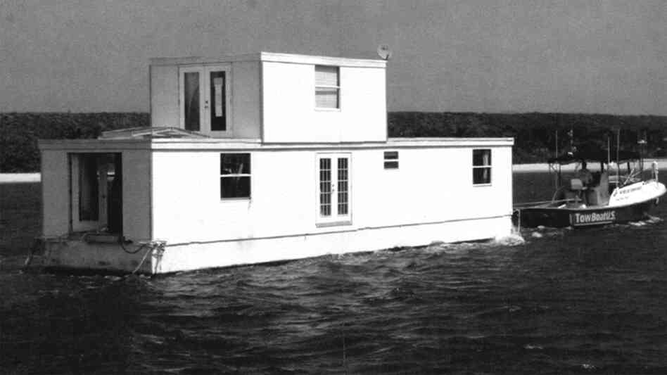 Fane Lozman's floating home is docked at a marina in Riviera Beach, Fla., in this undated photo from court documents.