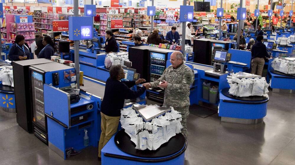 The scene in a Wal-Mart store in Alexandria, Va.