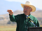 Interior Secretary Ken Salazar speaks at the dedication for the Southwest's first urban wildlife refuge on the southern edge of Albuquerque, N.M., on Sept. 27, 2012. Salazar has announced that he'll leave his post in late March and return to Colorado. Interior Secretary Ken Salazar speaks at the dedication for the Southwest's first urban wildlife refuge on the southern edge of Albuquerque, N.M., on Sept. 27, 2012. Salazar has announced that he'll leave his post in late March and return to Colorado.