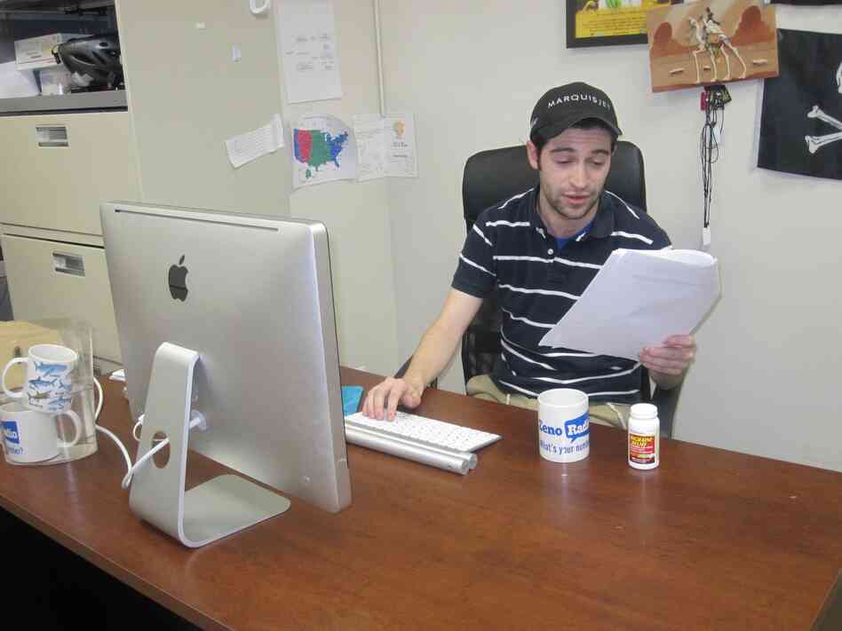 Chaim Gross, 24, is known as "Patient Zero" at his company Zeno Radio. About half of the workers have fallen ill in the past couple of months.