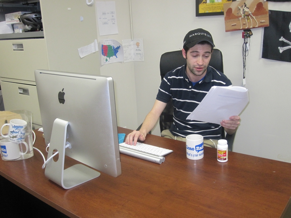 Chaim Gross, 24, is known as "Patient Zero" at his company Zeno Radio. About half of the workers have fallen ill the last couple months.