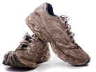 Muddy sneakers.