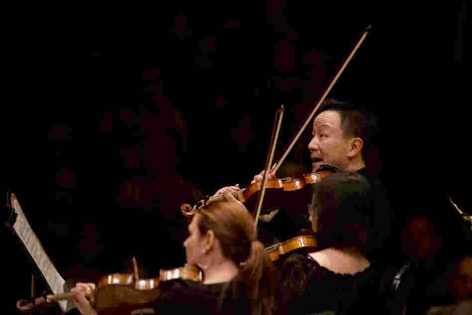 Concertmaster David Kim heads up the Philly string section with enthusiasm in Maurice Ravel's orchestral showpiece, La Valse.