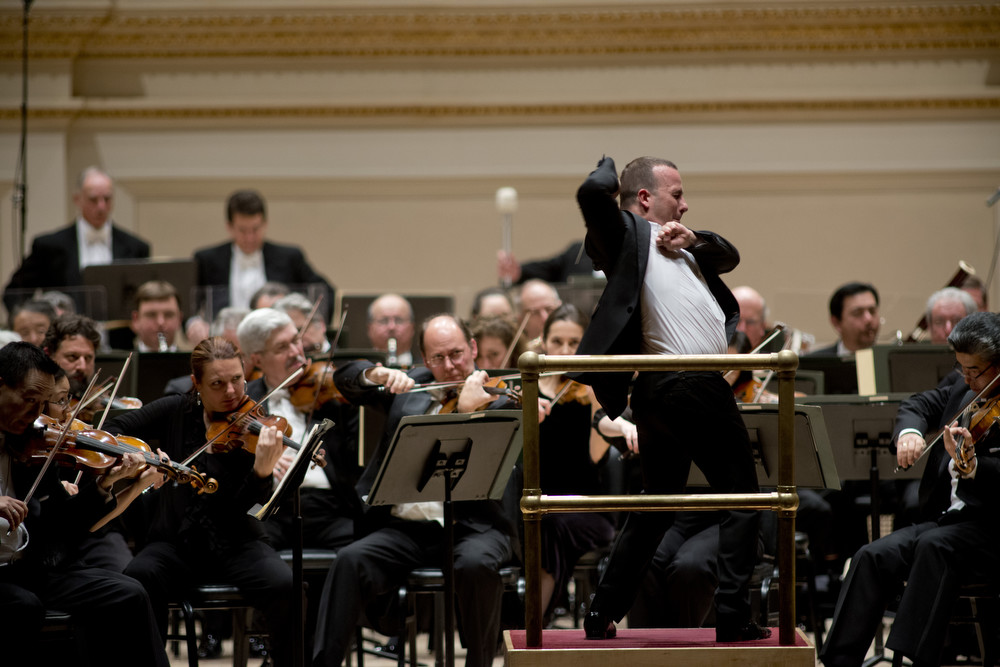 Yannick Nezet-Seguin's very physical performances on the podium remind some of the young Leonard Bernstein.