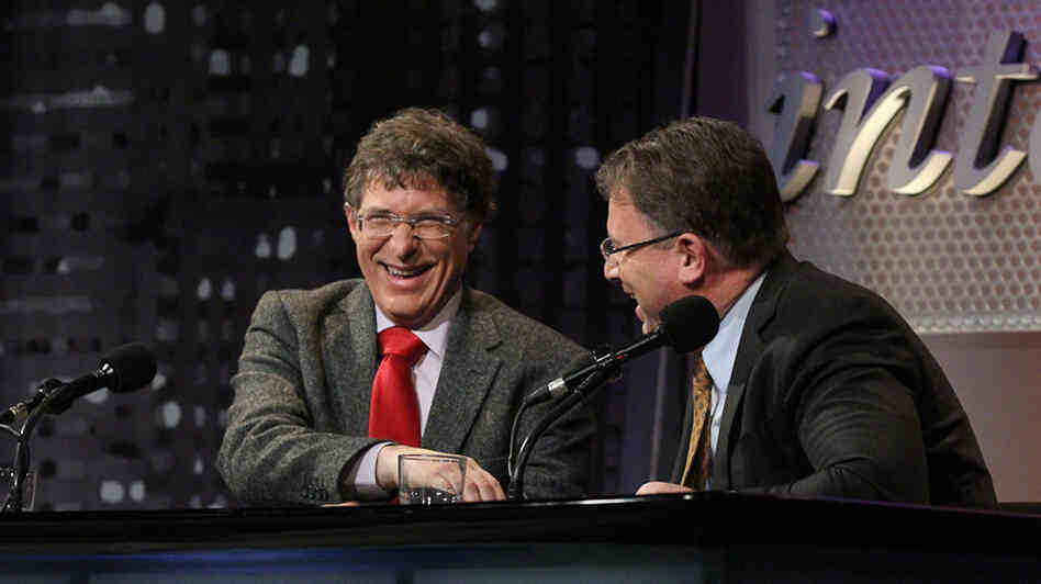 Shmuel Bar (left) and Jeffrey Goldberg argue against the motion "Israel Can Live with a Nuclear Iran."