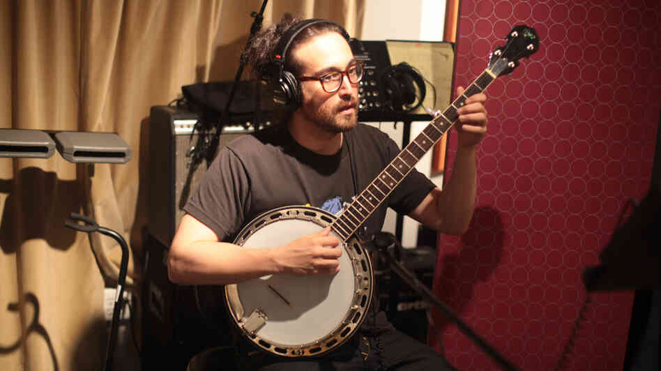 Sean Lennon in the studio, during production of the Alter Egos soundtrack.