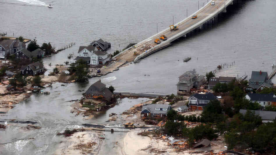 Much of the money from the Hurricane Sandy relief bill the House of Representatives passed will fund beach and infrastructure restoration projects in areas such as Mantoloking, N.J., seen on Oct. 31. Much of the money from the Hurricane Sandy relief bill the House of Representatives passed will fund beach and infrastructure restoration projects in areas such as Mantoloking, N.J., seen on Oct. 31.
