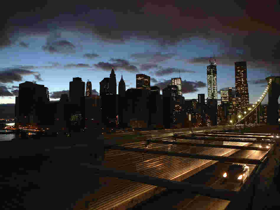 Hurricane Sandy exposed weaknesses in New York City's electricity grid. Experts say work can be done to revamp it so it's more tolerant to support backup solar power. Here, the New York City skyline, seen from the Brooklyn Bridge, on Nov. 3.