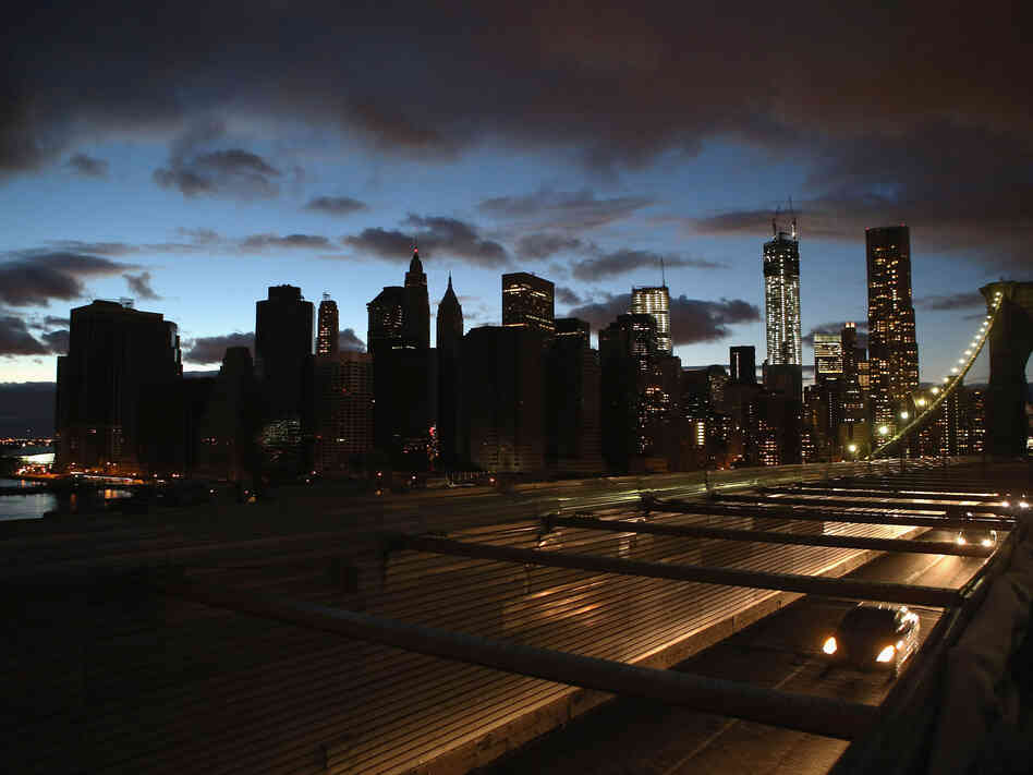 Hurricane Sandy exposed weaknesses in New York City's electricity grid. Experts say work can be done to revamp it so it's more tolerant to support backup solar power. Here, the New York City skyline, seen from the Brooklyn Bridge, on Nov. 3.