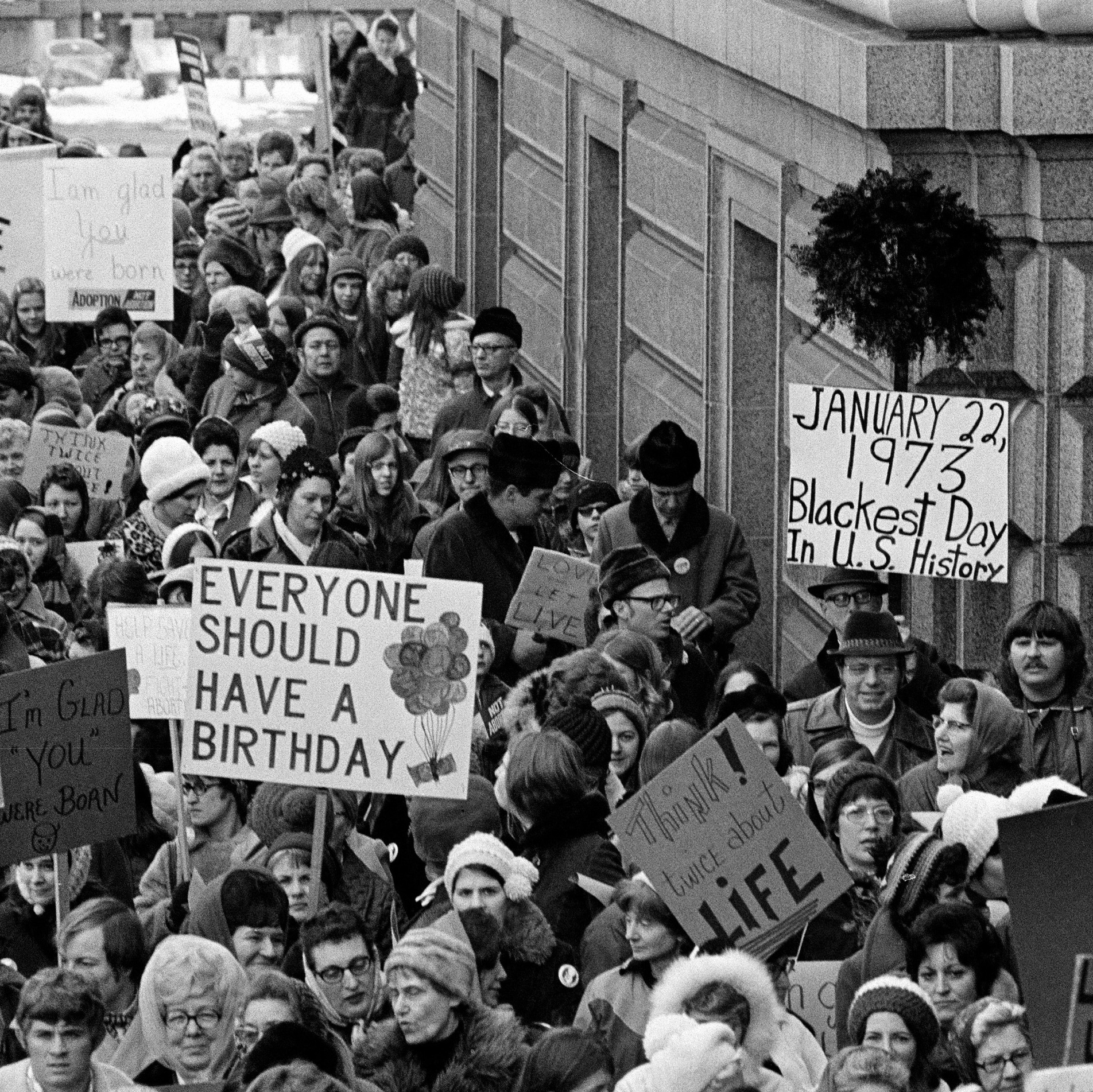 On Jan. 22, 1973, the day of the court's decision, an estimated 5,000 women and men formed a "ring of life" around the Minnesota Capitol building and marched in protest of the ruling that "abortion is completely a private matter to be decided by mother and doctor in the first three months of pregnancy."