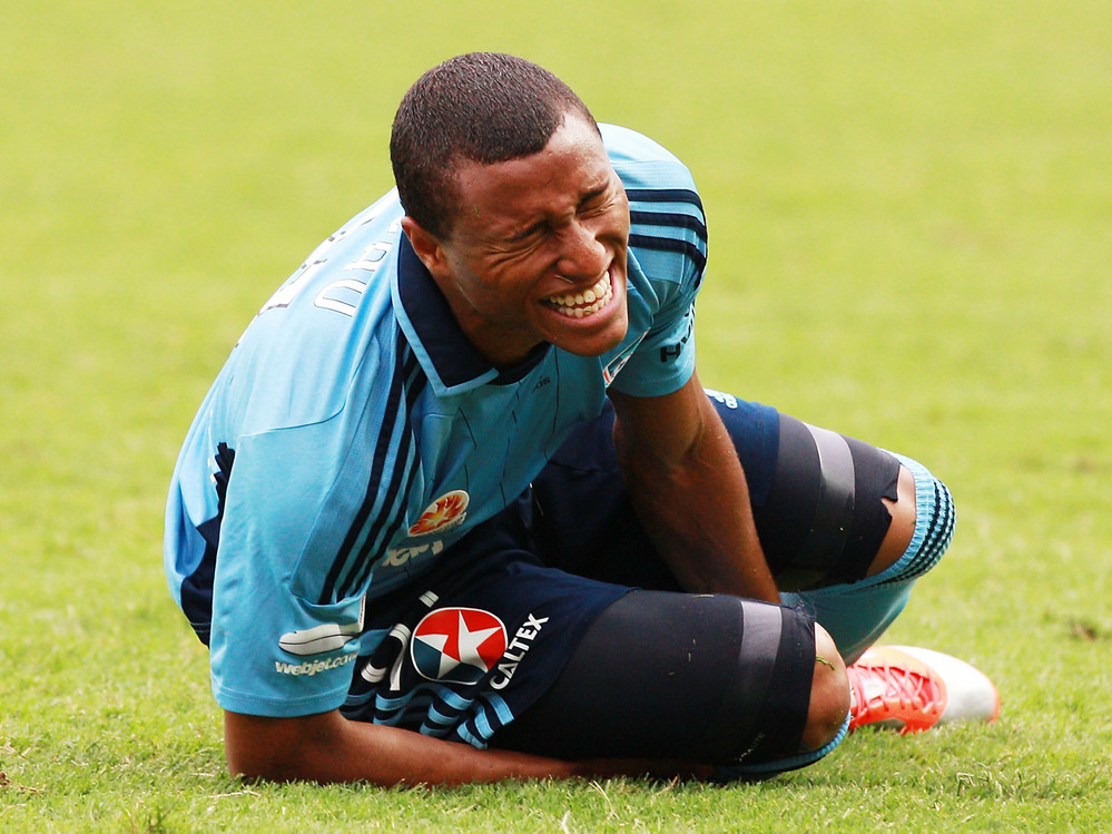 The face says it all: Yairo Yau grimaces during a December 2012 match between Sydney FC and the Melbourne Heart in Sydney.