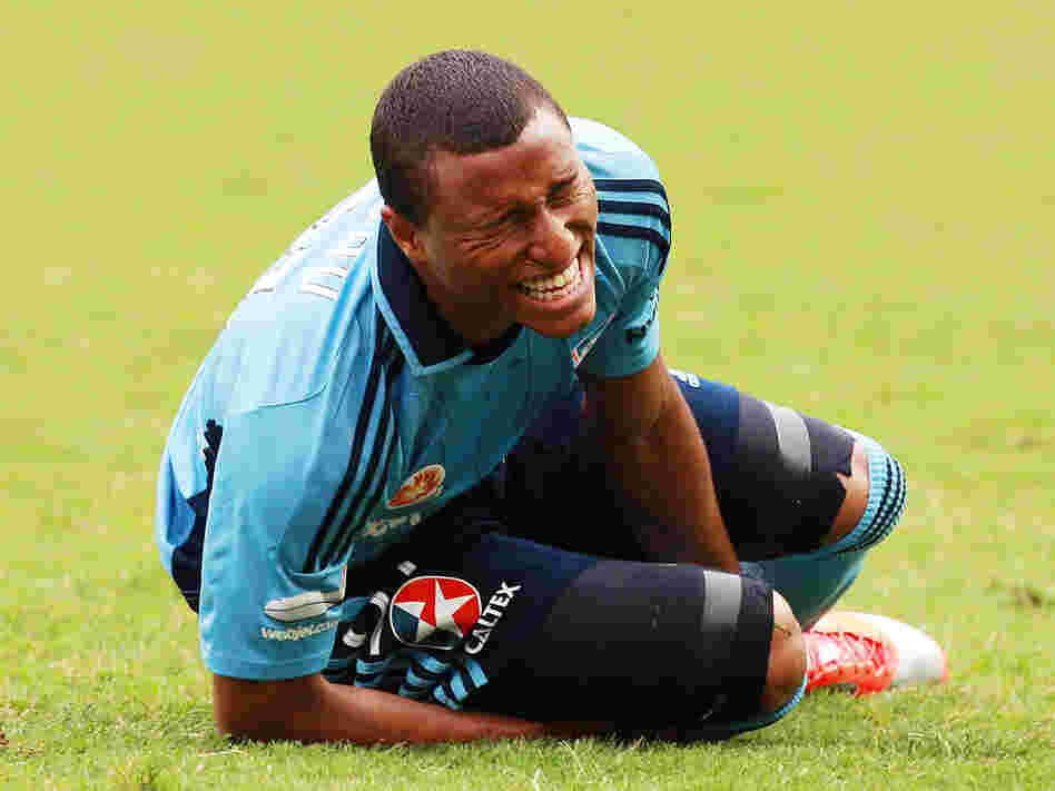 The face says it all: Yairo Yau grimaces during a December 2012 match between Sydney FC and the Melbourne Heart in Sydney.