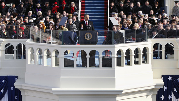 President Obama gives his first inaugural address on Jan. 20, 2009.