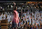First lady Michelle Obama waves after addressing the Democratic National Convention in Charlotte, N.C., on Sept. 4.