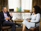 Oprah Winfrey speaks with Lance Armstrong during an interview. Oprah Winfrey speaks with Lance Armstrong during an interview.