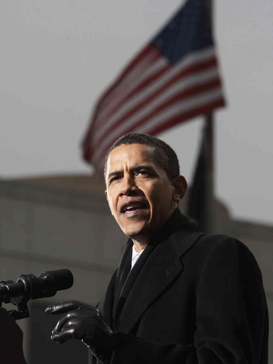 President Obama gives a speech on Inauguration Day four years ago. Since then, Florida-based Politifact has been tracking his success keeping campaign promises. It released its report card this week.