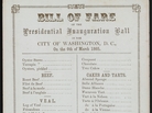 Menu for Lincoln's 2nd inaugural ball, March 6, 1865 Menu for Lincoln's 2nd inaugural ball, March 6, 1865