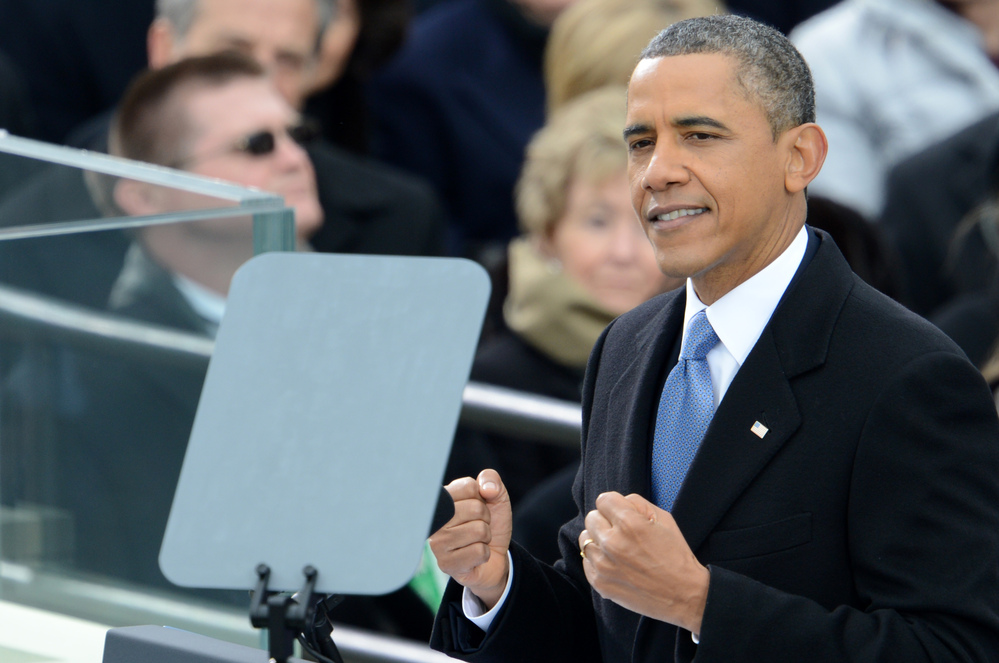President Obama delivers his second inaugural address Monday in Washington.