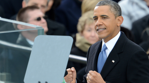 President Obama delivers his second inaugural address Monday in Washington. (AFP/Getty Images)