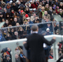 President Obama gives his inaugural address after taking the oath of office Monday.