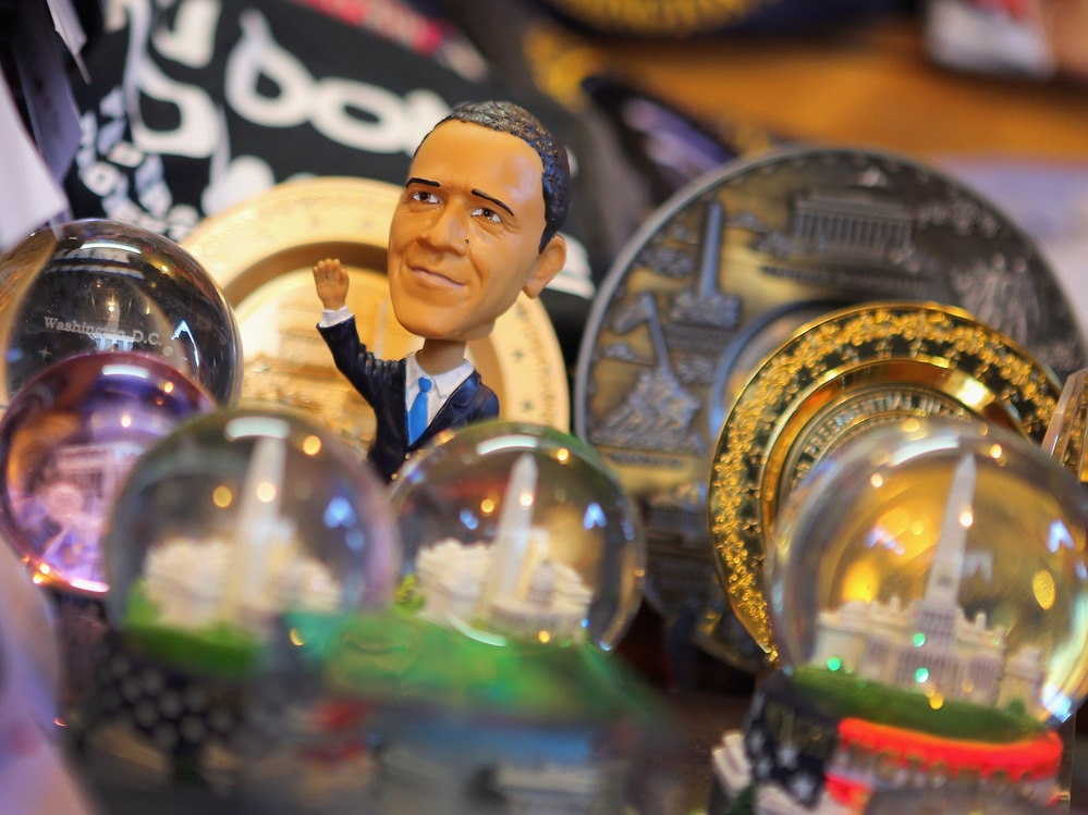 Souvenirs are available in Washington, D.C., as the city celebrates the inauguration.