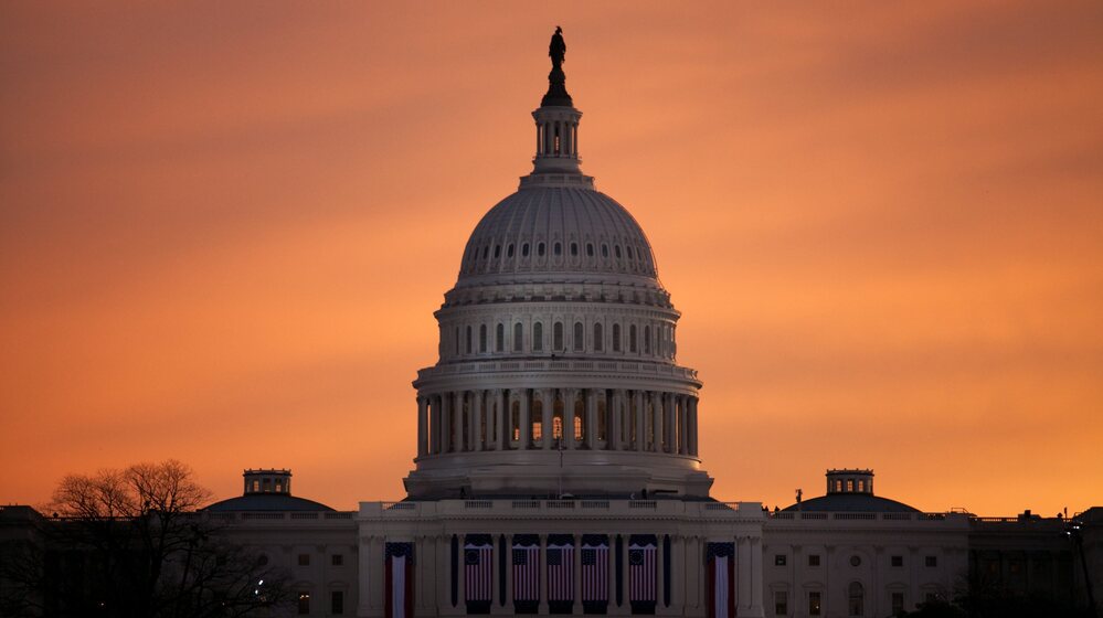 The U.S. Capitol at sunrise on Monday, before President Obama's second inauguration. While the president raised big issues in his inaugural address — climate change, gay rights, immigration, the shooting of schoolchildren — none of them appear to top the agenda of Congress, which returned to work Tuesday.