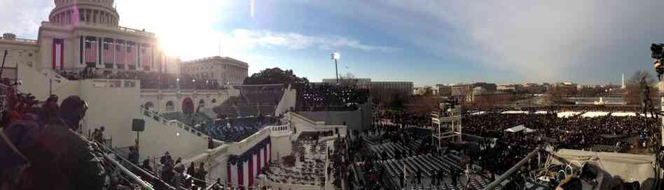 As the sun starting to rise on inauguration morning, Morning Edition Assistant Editor Arnie Seipel posted this panoramic view of the U.S. Capitol on Twitter.