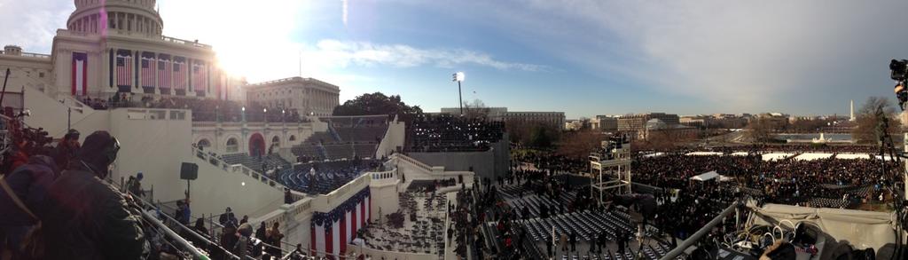 As the sun starting to rise on inauguration morning, Morning Edition Assistant Editor Arnie Seipel posted this panoramic view of the U.S. Capitol on Twitter.