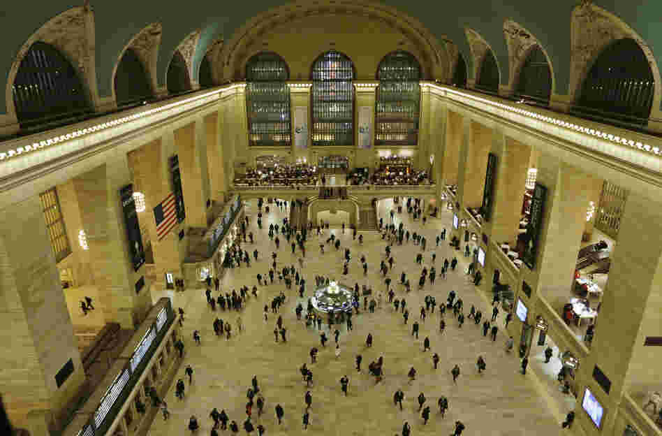 Travelers cross the main concourse of New York's Grand Central Terminal in January. The terminal marks its 100th anniversary on Feb. 2.