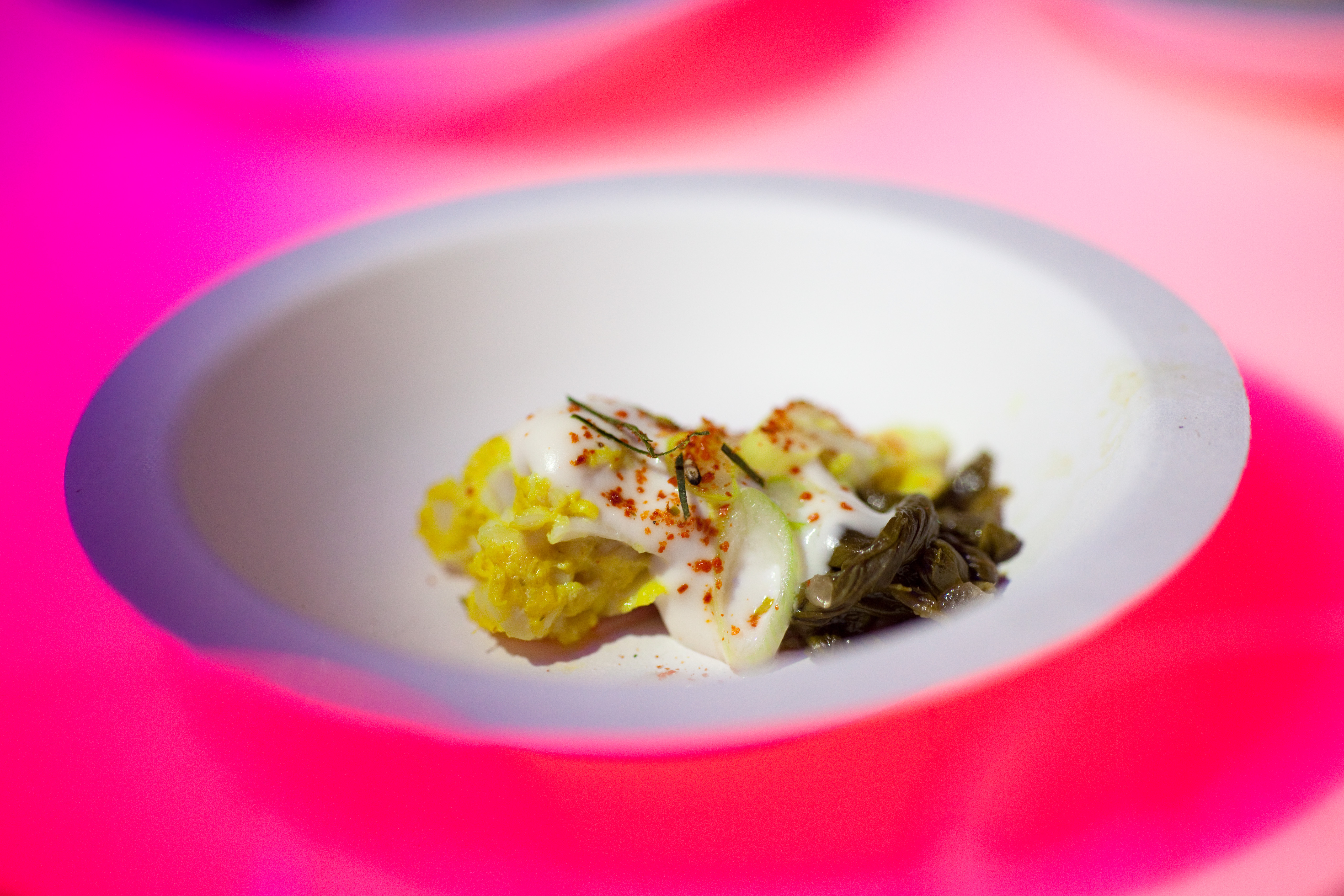 Chef Erik Bruner-Yang from Toki Underground prepared a coconut fish curry in steamed banana leaves for the Chefs Ball to benefit the Cambodian Children's Fund.