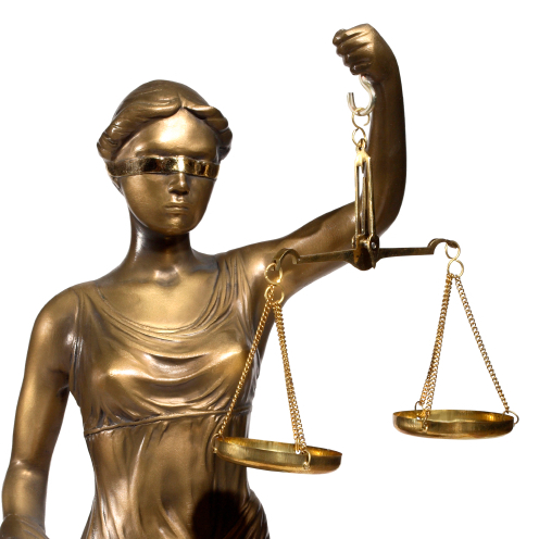 Lady Justice statue.
