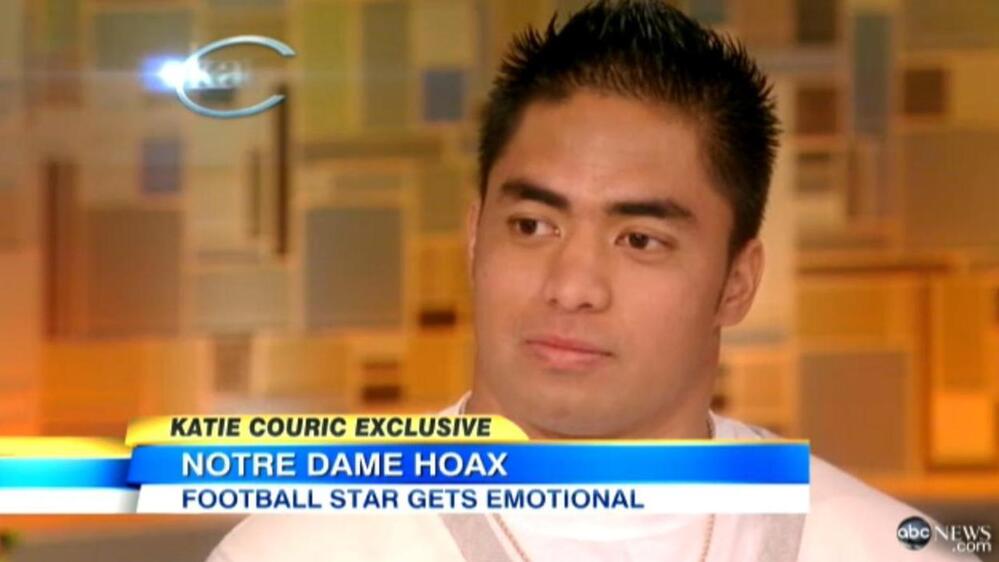 Manti Te'o during his interview with Katie Couric.