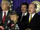 Mary Jo White, then U.S. Attorney for the Southern District of New York, speaks during a May 2001 press conference following guilty verdicts in the trial of four followers of Osama bin Laden that bombed two U.S. embassies in East Africa in 1998. President Obama intends to nominate White to head the Securities and Exchange Commission.