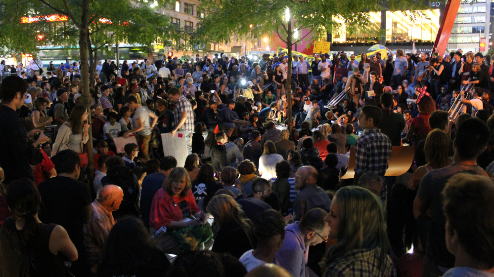 A scene from 99% — The Occupy Wall Street Collaborative Film, a Sundance documentary that raised more than $23,000 on Kickstarter.