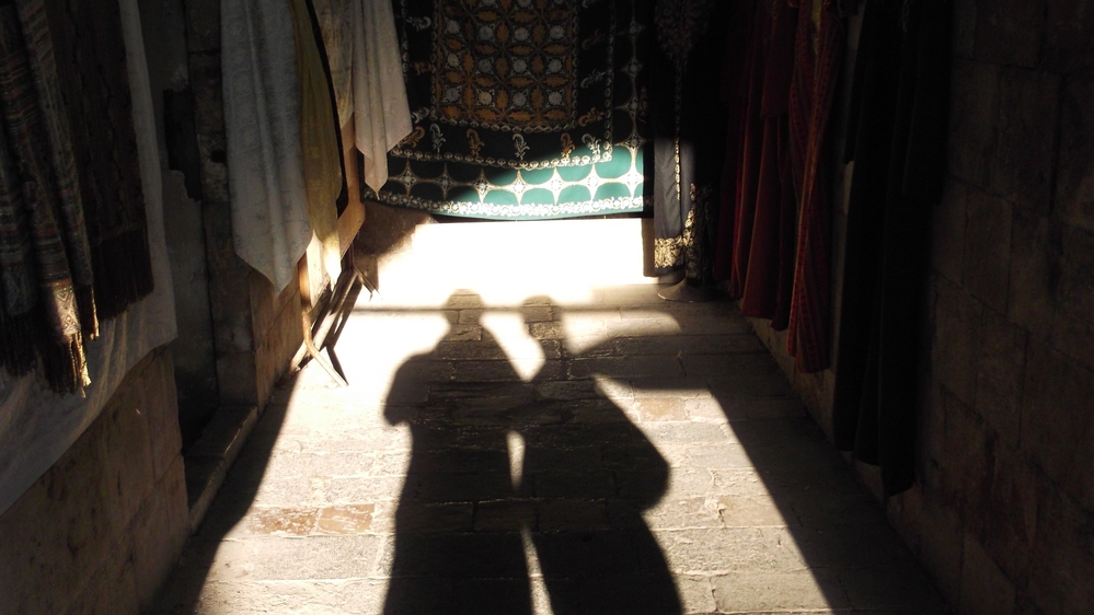 Two young Syrian activists, Mohsen and Sara, say they met and fell in love on Facebook while monitoring the country's uprising. They didn't want their faces shown, but provided this photo, taken in the Old City of Damascus.