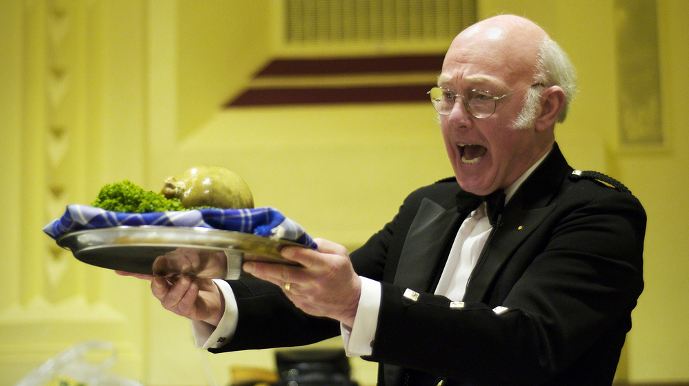 Before serving the haggis at a Burns Supper, it's tradition to address it by reciting Robert Burns'