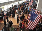 Hundreds of veterans and military spouses meet with prospective employers at the Hiring Our Heroes job fair at Nationals Park in Washington, D.C., in December. Veterans say they're still having trouble finding jobs and getting other types of assistance. Hundreds of veterans and military spouses meet with prospective employers at the Hiring Our Heroes job fair at Nationals Park in Washington, D.C., in December. Veterans say they're still having trouble finding jobs and getting other types of assistance.