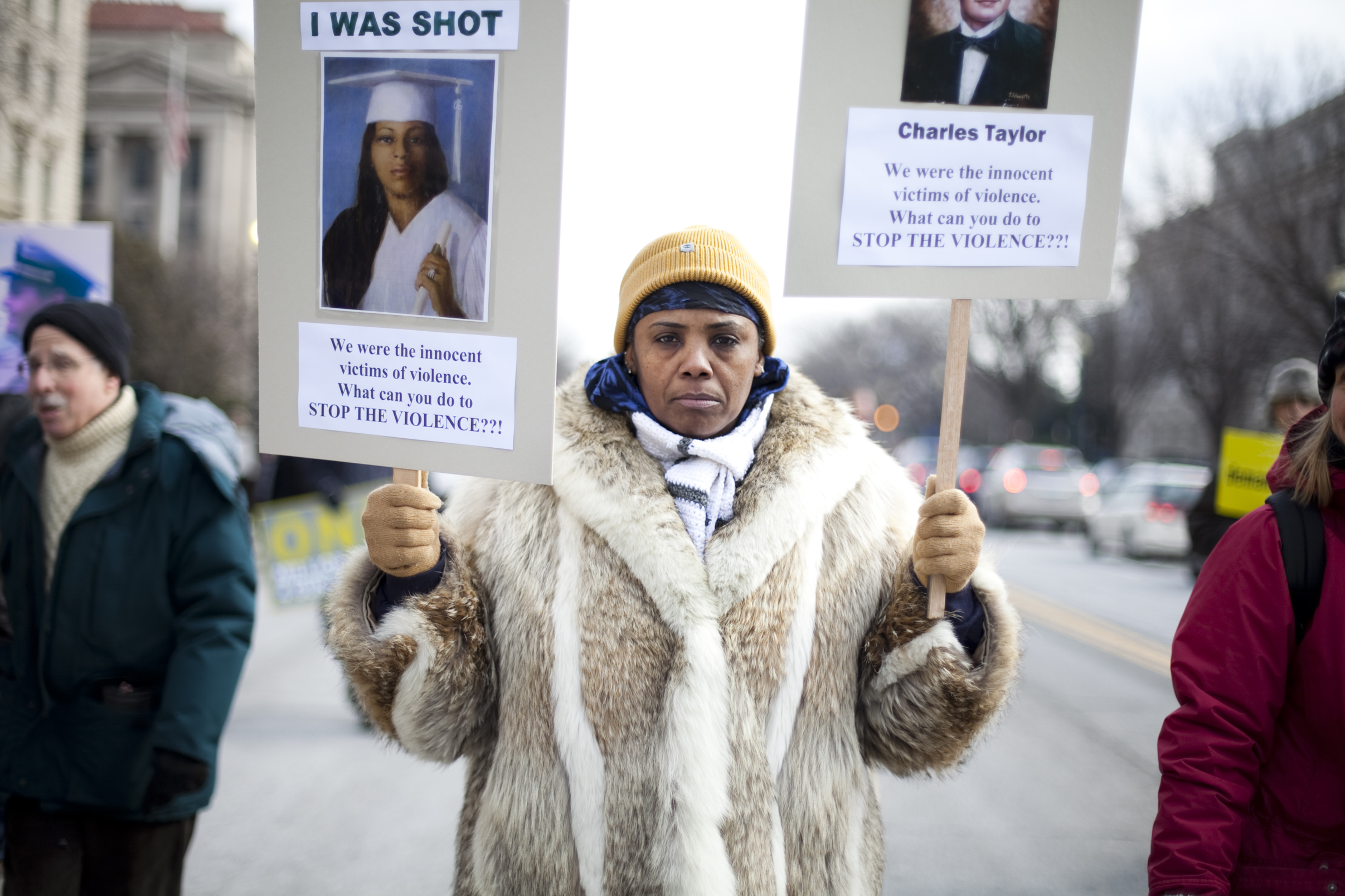 Movita Johnson-Harrell from Philadelphia marched down Constitution Ave. as part of the rally. Movita lost her 18-year-old son, Charles Johnson, to gun violence in 2011.