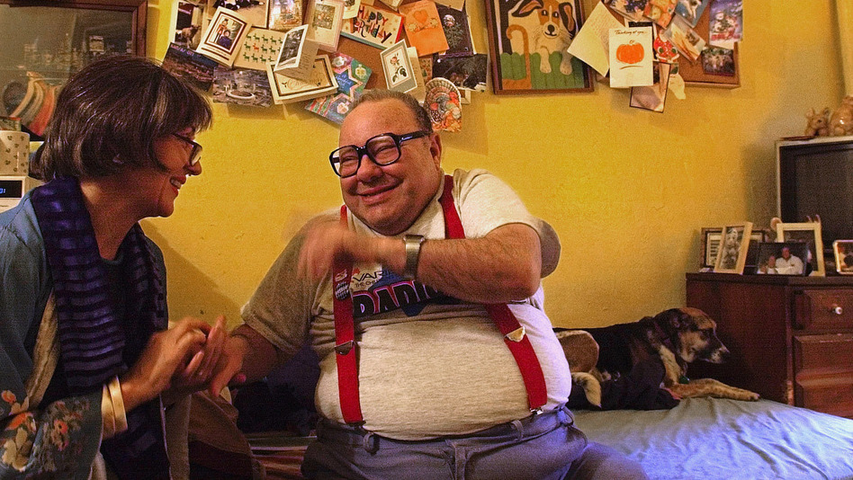 Alice Elliott, producer of the documentary The Collector of Bedford Street, laughs with Larry Selman in 2003. Selman died Jan. 20. He was 70.